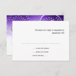 Bat Mitzvah Purple Shimmer Star de David RSVP Card