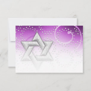 Bat Mitzvah Raspberry Shimmer - Placa RSVP