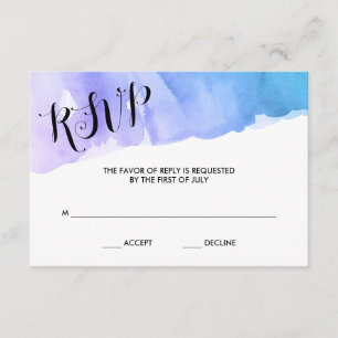 Bat Mitzvah RSVP de Aquarela Teal Roxo