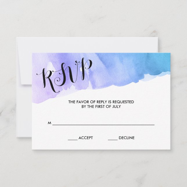 Bat Mitzvah RSVP de Aquarela Teal Roxo (Frente)