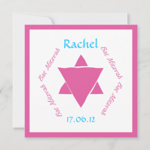Bat Mitzvah Star convite de David, personalizado