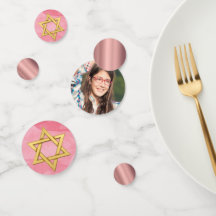 Bat Mitzvah Star de David Rosa Foto Dourada Judeu
