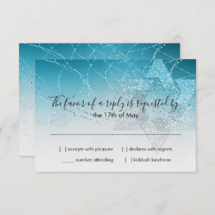 Bat Mitzvah Turquoise Star de David Glittery RSVP