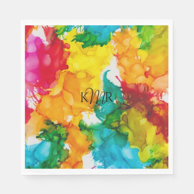 Bat ou Bar Mitzvah Guardanapos Um Salpico de Cor (Frente)