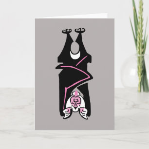 BAT rosa e preta - Animais selvagens - Cartão de S