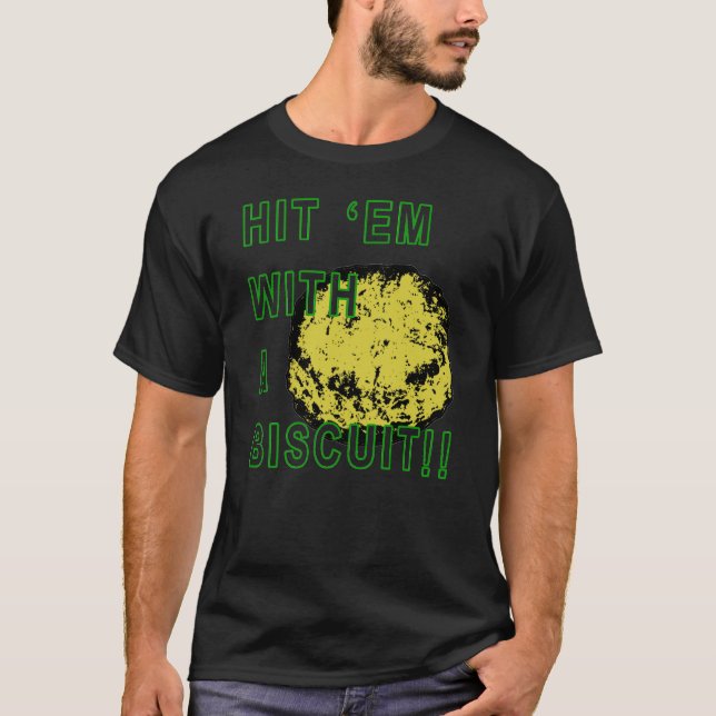 "Bata-os com um biscoito!" T-shirt adulto (Frente)