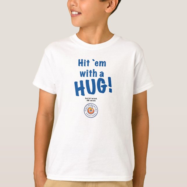 Bata-os com um HUG! Camisa T De Mãos Para Crianças (Frente)