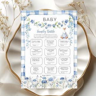 Batalha da Família Silly Goose Floral Xadrez Azul