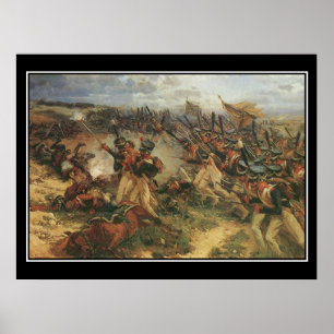 Batalha do poster vintage de Borodino Napoleon