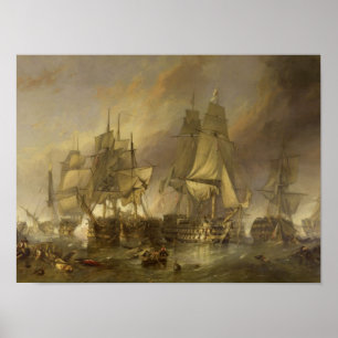 Batalha do poster W C Stanfield 1836 de Trafalgar