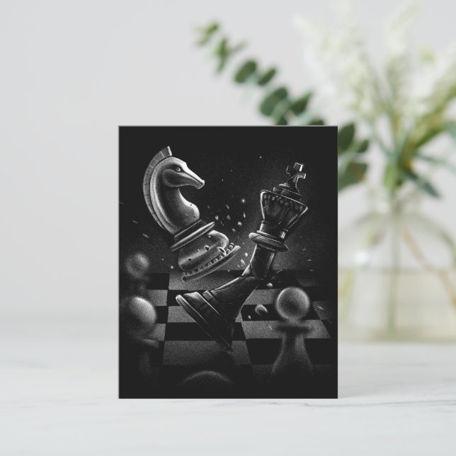 Batalha Dramática do Xadrez - Cavaleiro vs Cavalo (Em pé/Frente)