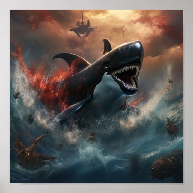Batalha épica: Orca vs Kraken Poster - Um U emocio (Frente)
