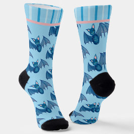Batata e Azul para Meias de Tripulação de Morcegos