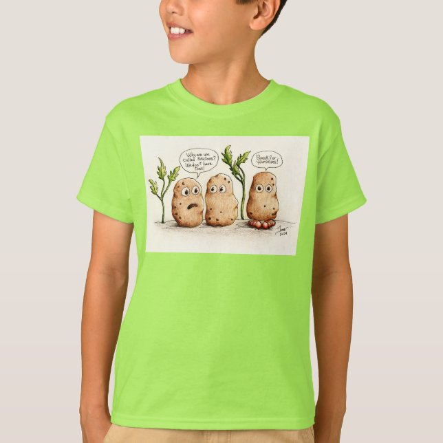 Batatas Engraçadas Crianças T-Shirt (Frente)