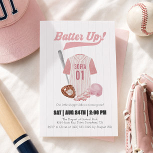 Bateria Rosa No Baseball Primeiro Convite De Anive