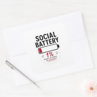 Bateria Social Baixa Adesivo Quadrado Grande | Eng