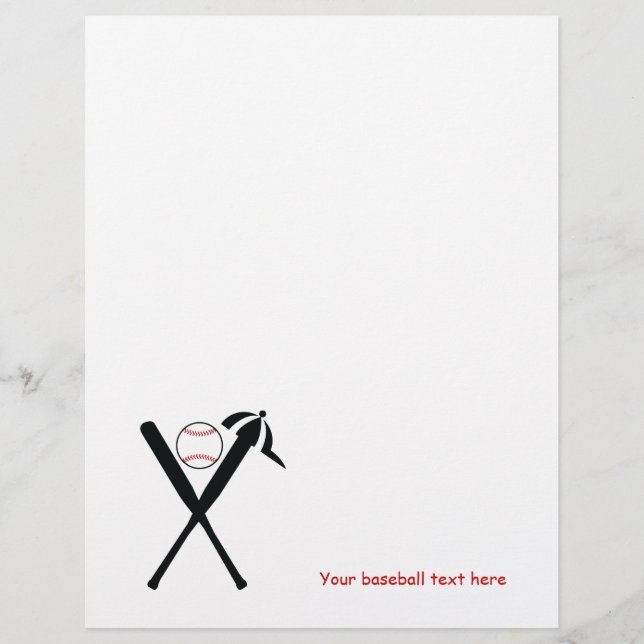 Baterias cruzadas de baseball e boné preto, vermel (Frente)