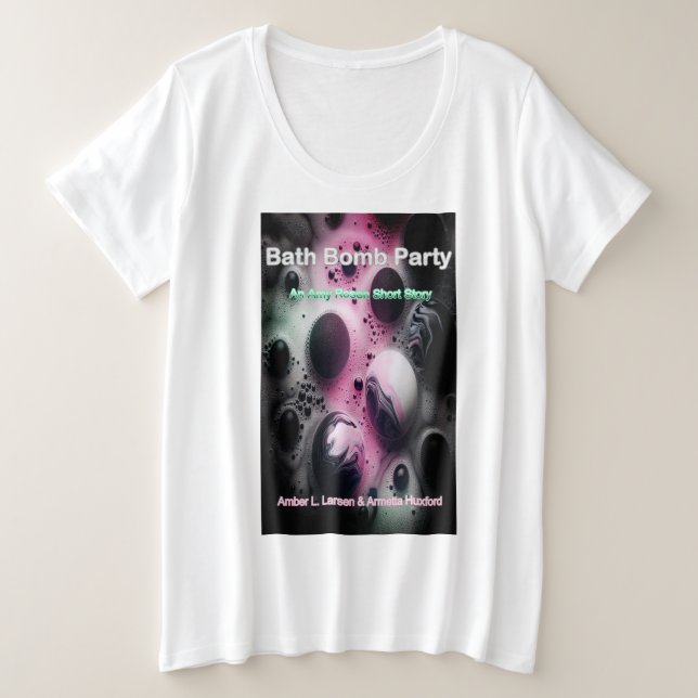 Bath Bomb Party Cover Plus Size Women's T-shirt (Frente do Design)