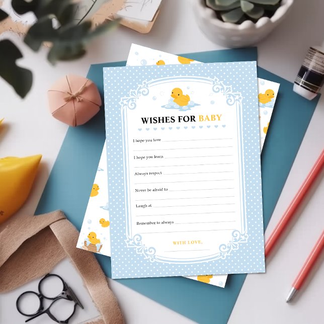 Bath De Bolha De Pato Amarelo Deseja Um Cartão De  (Criador carregado)