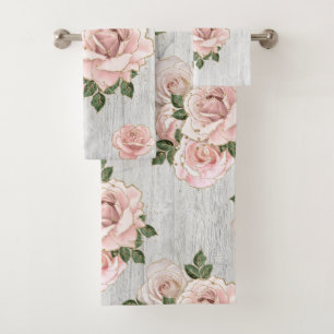 Bath Toalha Ajuste Rosas Rústicos de Esmagamento