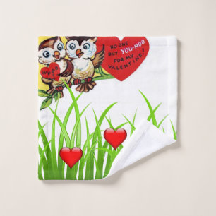 Bathroom Toalha Define Dia de os namorados Owl Vin