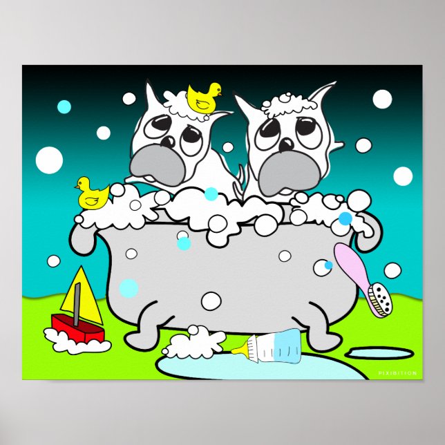 Bathtub Bulldog Puppy Poster 11 (Frente)