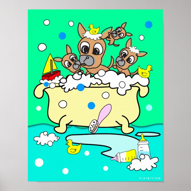 Bathtub Chihuahua Puppy Poster 13 (Frente)