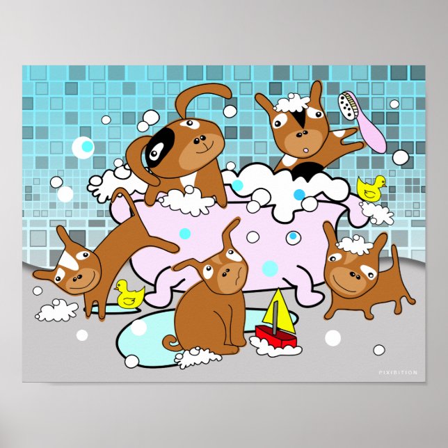 Bathtub Puppy Poster 2 (Frente)