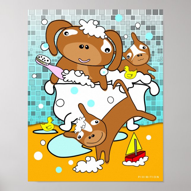 Bathtub Puppy Poster 4 (Frente)