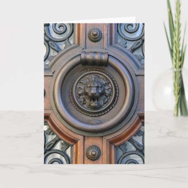 Batida da batida - cartão da escritura da aldrava (Frente)