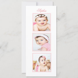 Batismo | Convite Rosa Floral de Foto de Natal