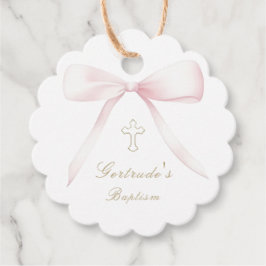 Batismo cor-de-rosa, arco bebê menina, etiquetas