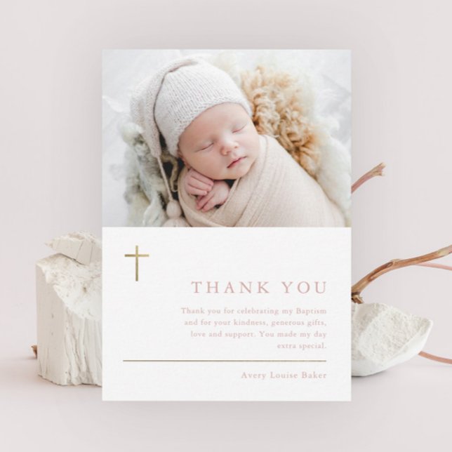 Batismo de Foto Mínimo Dourado Moderno Obrigado (Criador carregado)