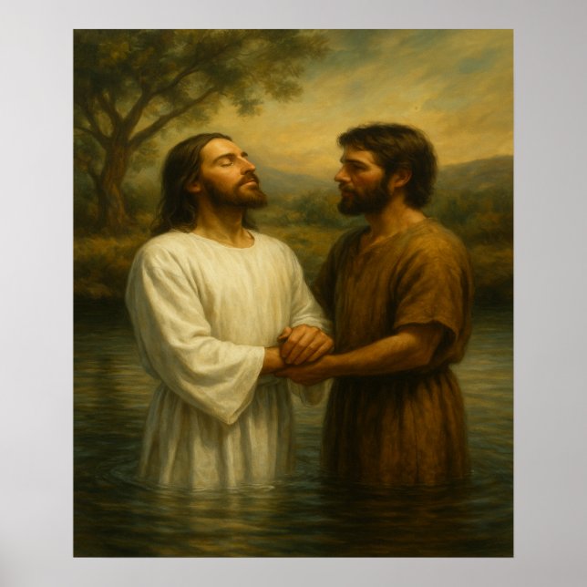 Batismo de Jesus™ LDS Wall Art Impressão (Frente)