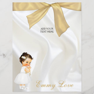 Batismo de Menina Branco Dourado