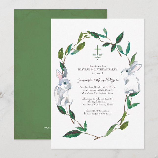 Batismo e Convite de aniversário (Frente/Verso)