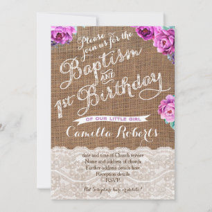 Batismo e convites para o Primeiro Aniversário na 