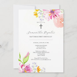 Batismo e Primeiros Convites de Aniversário Rosa F