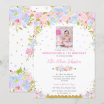 Batismo Floral e Convite de festas primeiro aniver