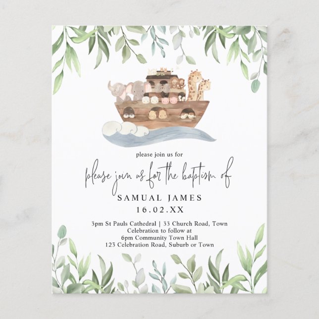 Batismo orçamental Arca de Noah (Frente)