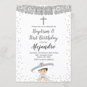Batismo Silver Charro Boy e convite de aniversário