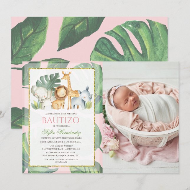 Batizado Menina Convite De batizado Menina Batismo (Frente/Verso)