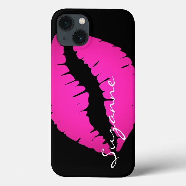 Batom Ombre Rosa Quente Personalizado Preto (Verso)