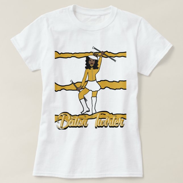 Baton Twirler T-Shirt / Dourado (Frente do Design)
