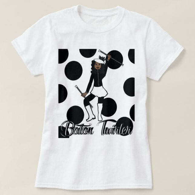 Baton Twirler T-Shirt / Preto (Frente do Design)