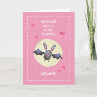 Bats Amore Cute Bat Valentine 5x7" Cartão de Boas