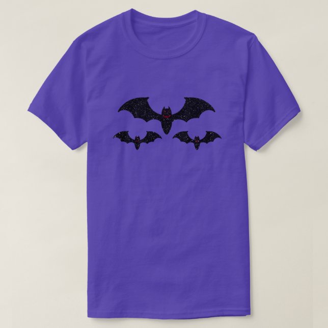 Bats Halloween Glitter T-Shirt (Frente do Design)