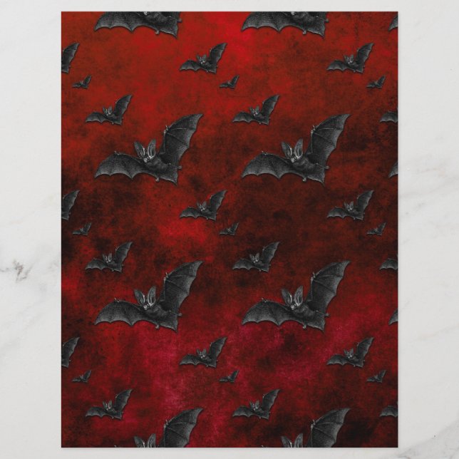 Bats Halloween Scrapbook Paper (Frente)