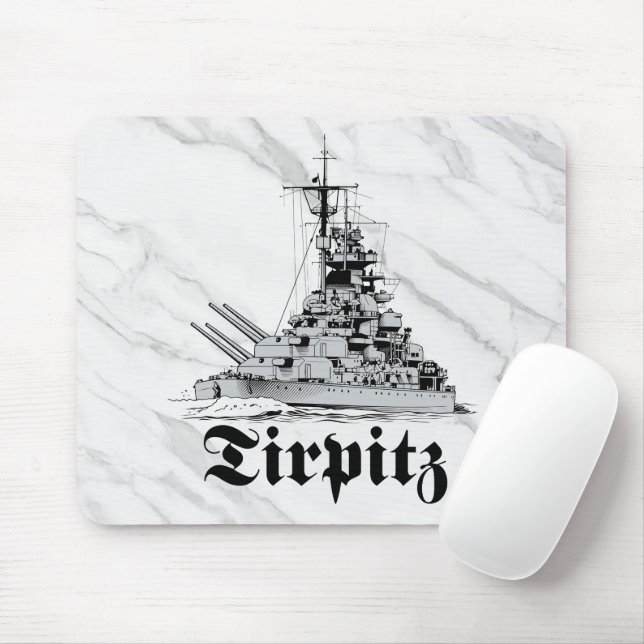 Battleship Tirpitz Mousepad (Com mouse)