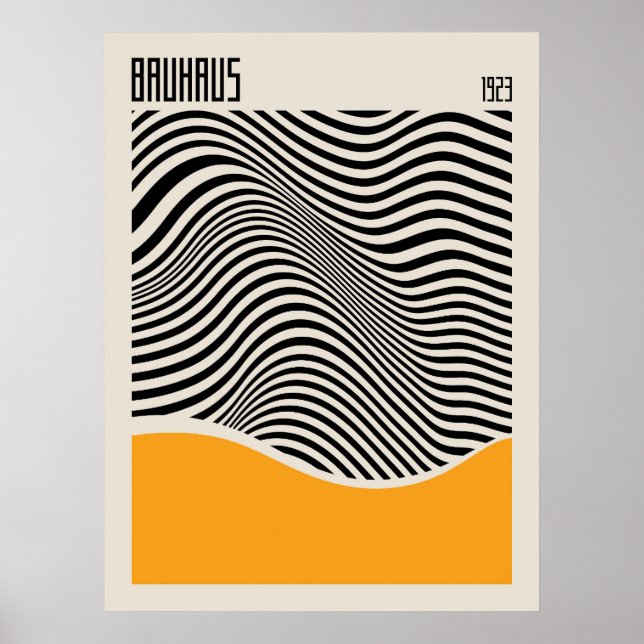 Bauhaus 1923 | Design de retrô | Poster amarelo (Frente)